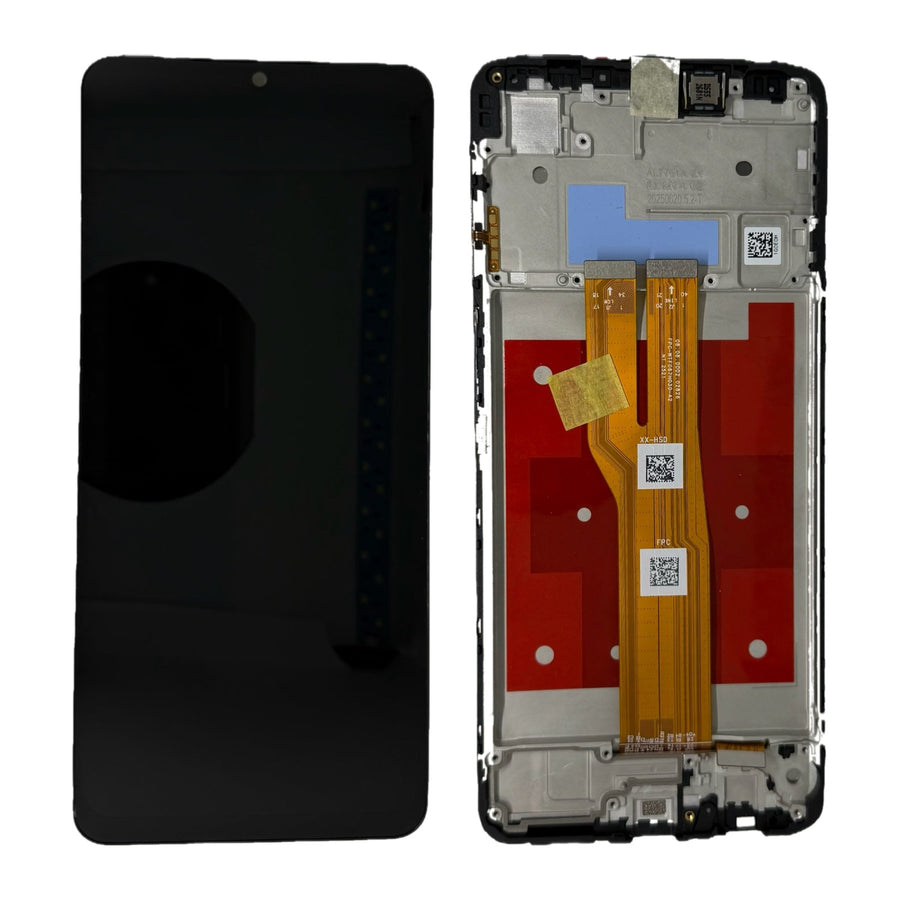 Samsung Galaxy A07 4G (SM-A075F) Complete LCD with Frame in Black — Service Pack (SVC) [GH81-28044A]