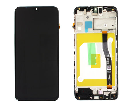Samsung Galaxy M20 EU (SM-M205) Complete LCD with Frame in Black — Service Pack (SVC) [GH82-18682A]