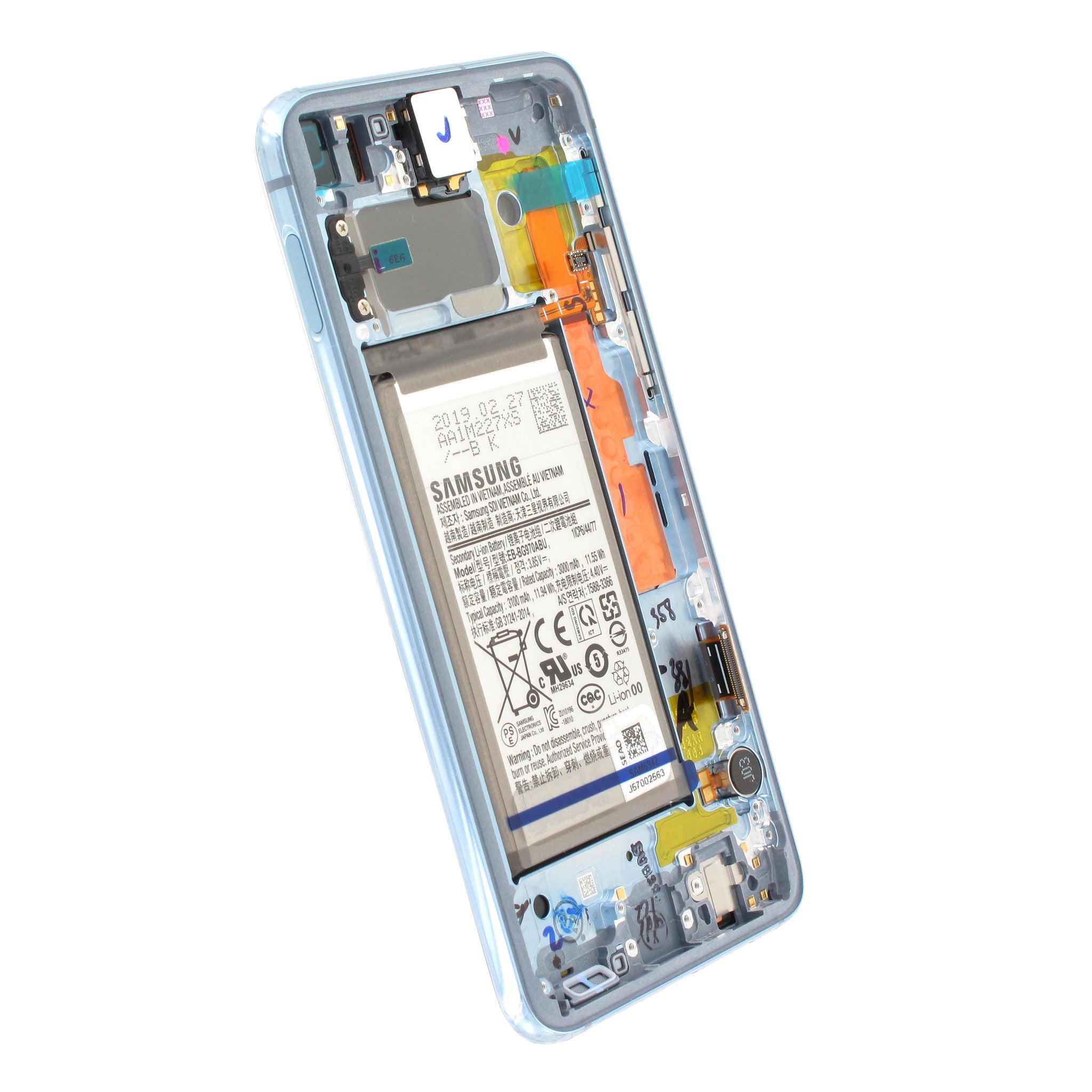 Samsung Galaxy S10e (SM-G970F) Complete LCD with Frame in Bl