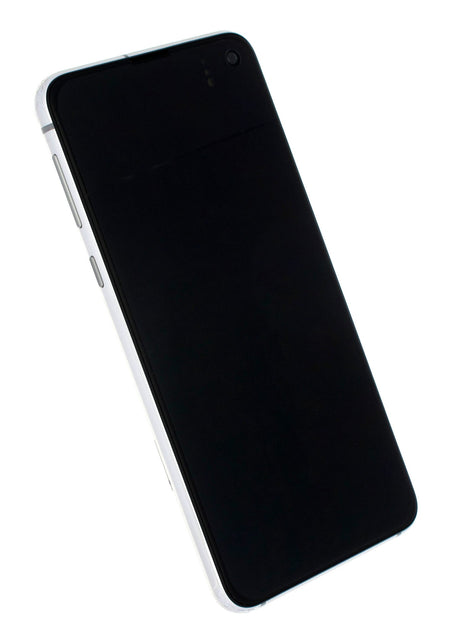 Samsung Galaxy S10e (SM-G970F) Complete LCD with Frame in White — Service Pack (SVC) [GH82-18836B]
