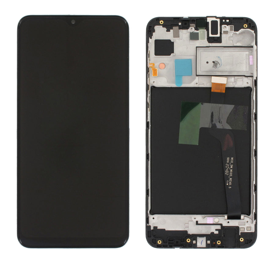 Samsung Galaxy M10 EU (SM-M105F) Complete LCD with Frame in Black — Service Pack (SVC) [GH82-19366A]