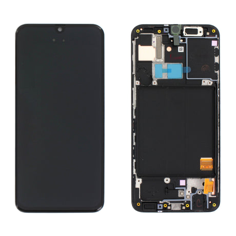 Samsung Galaxy A40 (SM-A405F) Complete LCD with Frame in Black — Service Pack (SVC) [GH82-19674A]