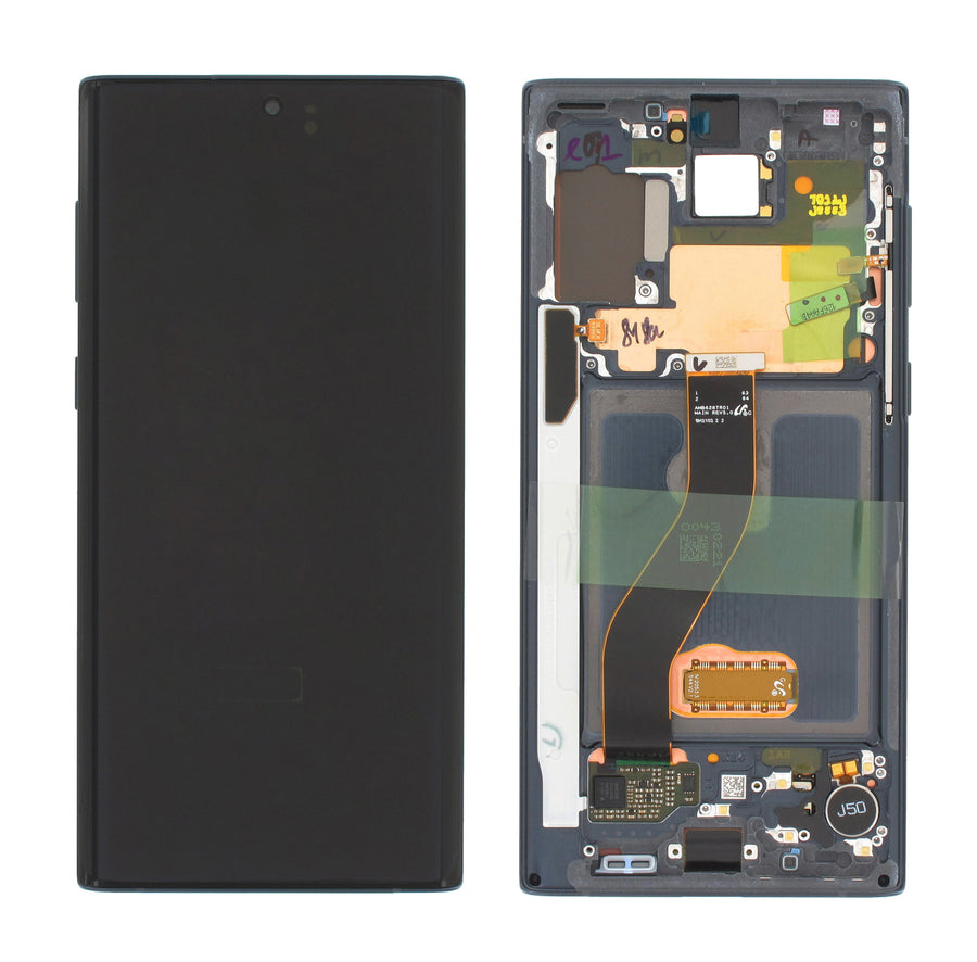 Samsung Galaxy NOTE 10 (SM-N970F) Complete LCD with Frame in Black — Service Pack (SVC) [GH82-20818A]