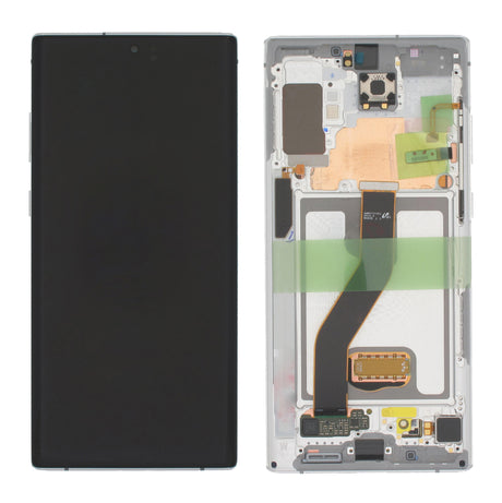 Samsung Galaxy NOTE 10 PLUS (SM-N975F) Complete LCD with Frame in White — Service Pack (SVC) [GH82-20900B]