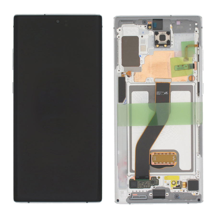 Samsung Galaxy NOTE 10 PLUS (SM-N975F) Complete LCD with Frame in White — Service Pack (SVC) [GH82-20900B]