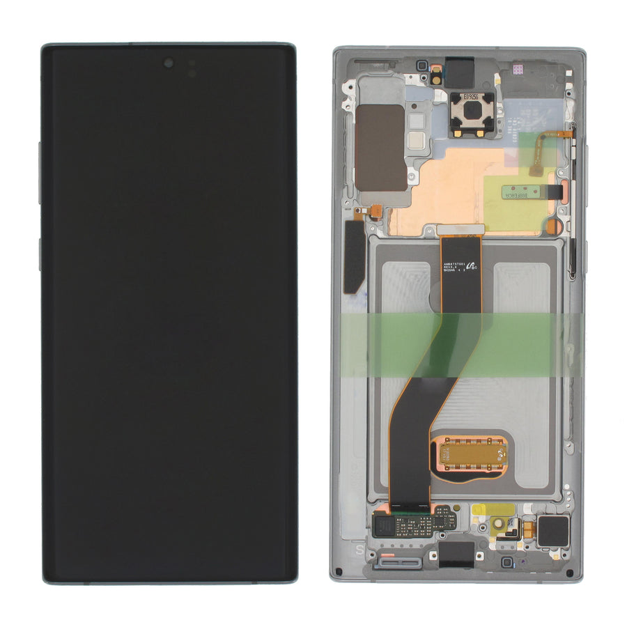 Samsung Galaxy NOTE 10 PLUS (SM-N975F) Complete LCD with Frame in Silver — Service Pack (SVC) [GH82-20900C]