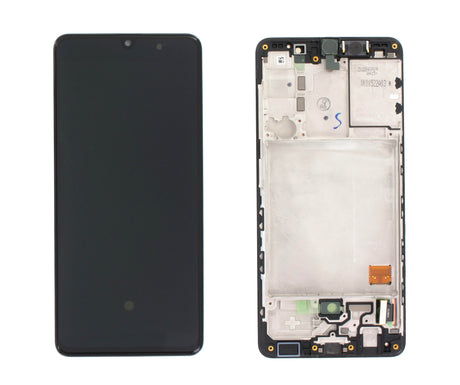 Samsung Galaxy A41 (SM-A415F) Complete LCD with Frame in Black — Service Pack (SVC) [GH82-23019A]