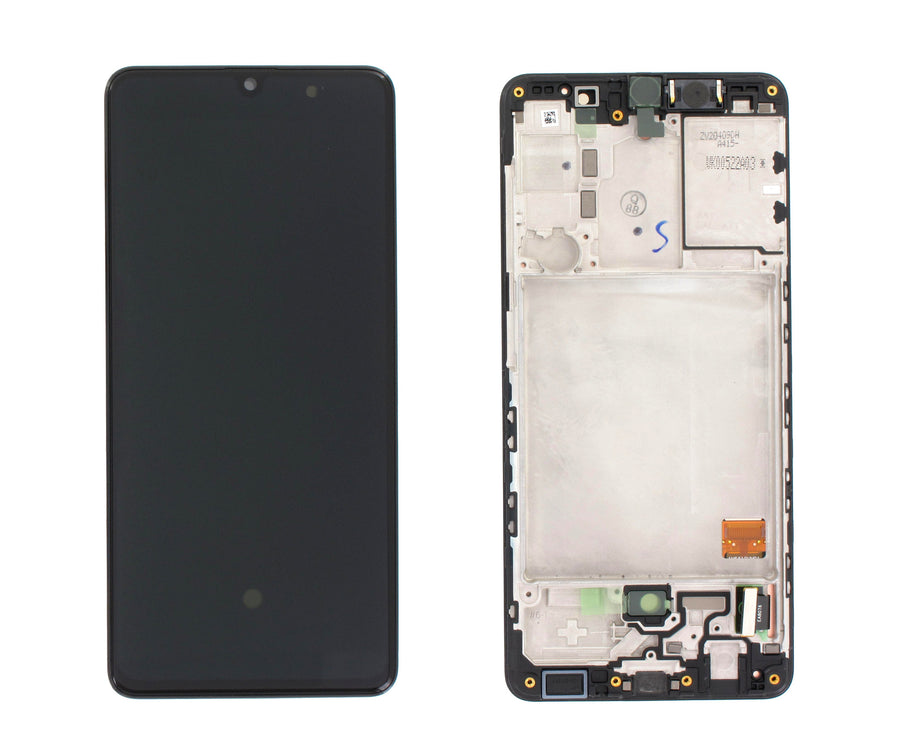 Samsung Galaxy A41 (SM-A415F) Complete LCD with Frame in Black — Service Pack (SVC) [GH82-23019A]