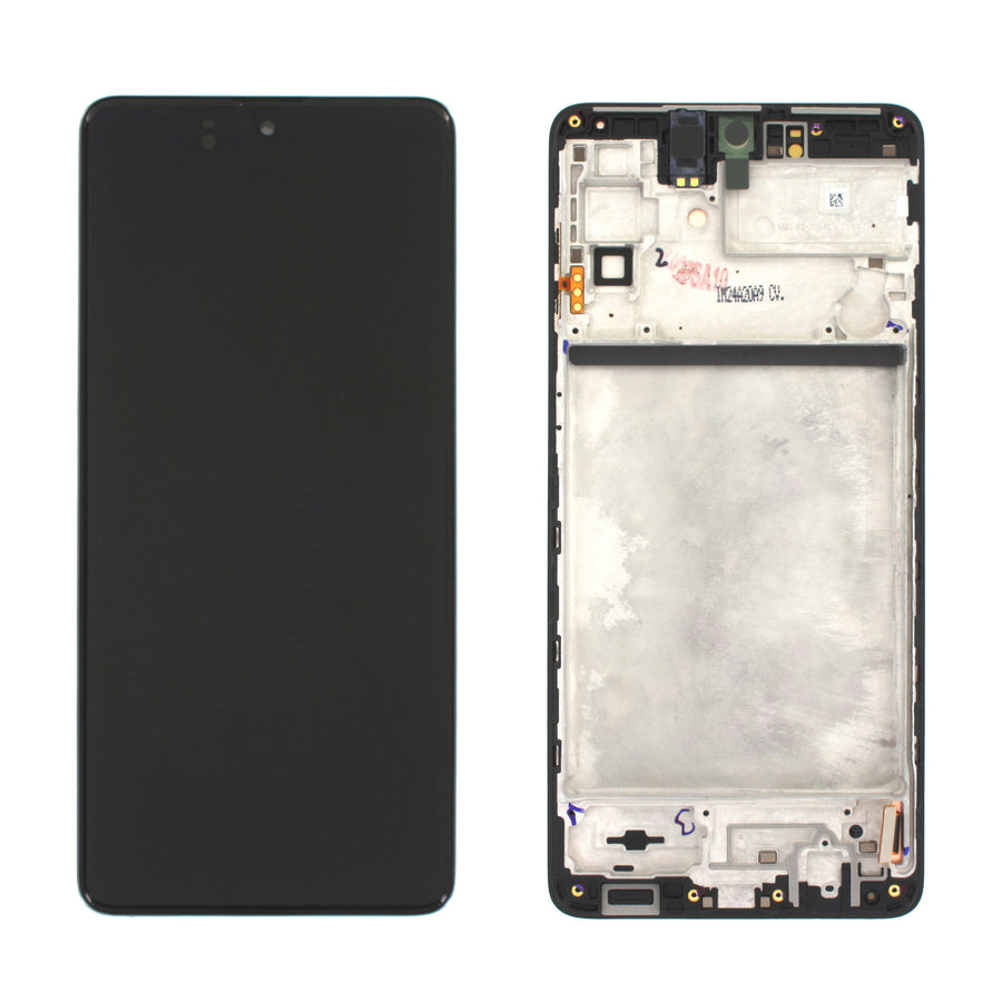 Samsung Galaxy M51 UK (SM-M515F) Complete LCD with Frame in Black — Service Pack (SVC) [GH82-23568A]