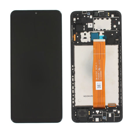Samsung Galaxy A12 (SM-A125F) Complete LCD with Frame in Black — Service Pack (SVC) [GH82-24491A]