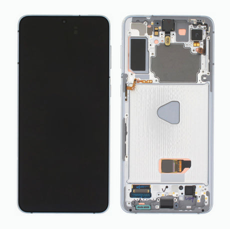 Samsung Galaxy S21 PLUS (SM-G996B) Complete LCD with Frame in Silver — Service Pack (SVC) [GH82-24554C]
