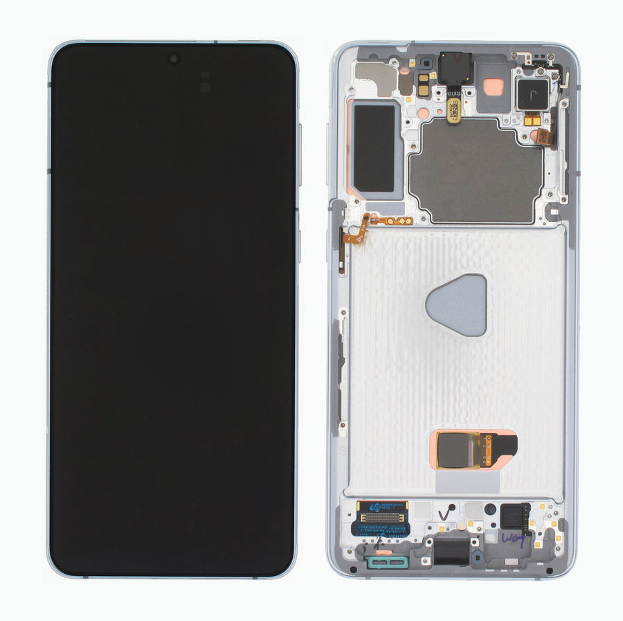 Samsung Galaxy S21 PLUS (SM-G996B) Complete LCD with Frame in Silver — Service Pack (SVC) [GH82-24554C]