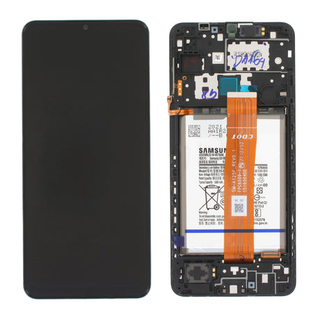 Samsung Galaxy A12 KIT (SM-A125F) Complete LCD with Frame in Black — Service Pack (SVC) [GH82-24709A]