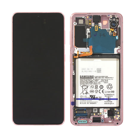 Samsung Galaxy S21 KIT (SM-G991B) Complete LCD with Frame in Pink — Service Pack (SVC) [GH82-24716D]