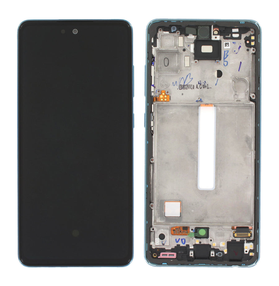 Samsung Galaxy A52 (SM-A526B) Complete LCD with Frame in Blue — Service Pack (SVC) [GH82-25754B]