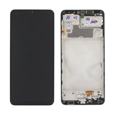 Samsung Galaxy M32 UK (SM-M325F) Complete LCD with Frame in Black — Service Pack (SVC) [GH82-25981A]