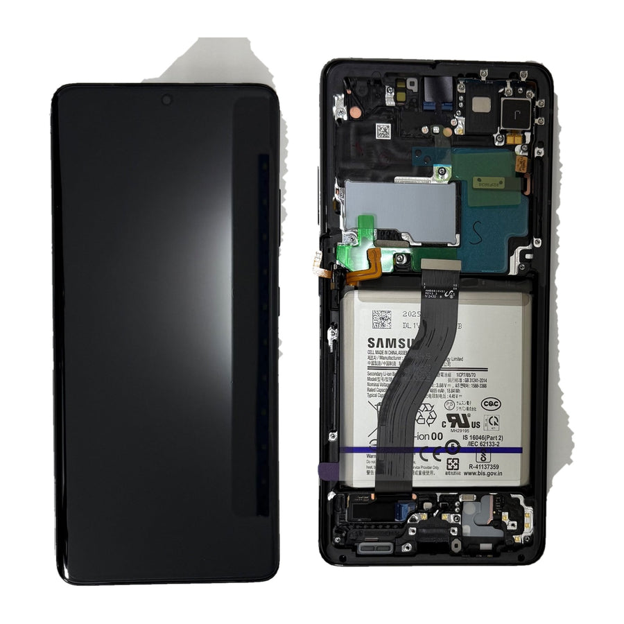 Samsung Galaxy S21 ULTRA KIT (SM-G998B) Complete LCD with Frame in Black — Service Pack (SVC) [GH82-26040A]