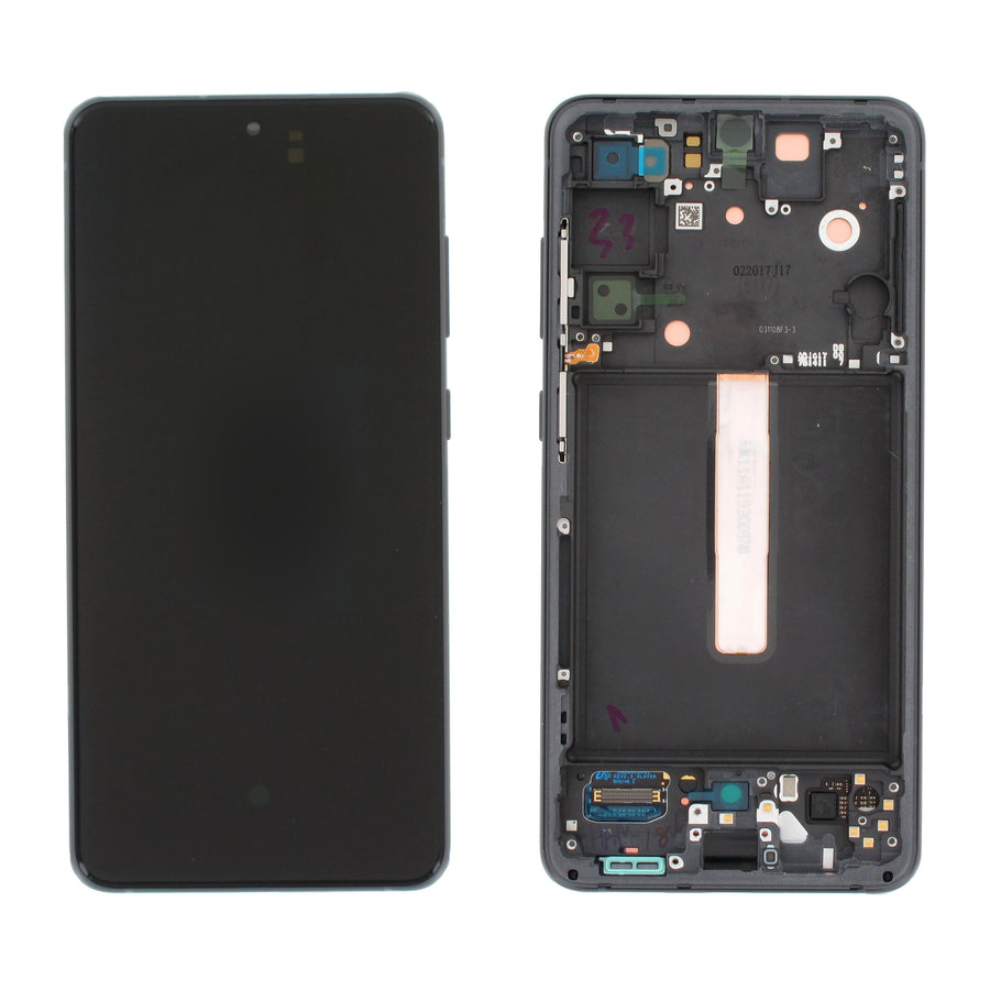 Samsung Galaxy S21 FE (SM-G990F) Complete LCD with Frame in Black/Grey — Service Pack (SVC) [GH82-26420A]