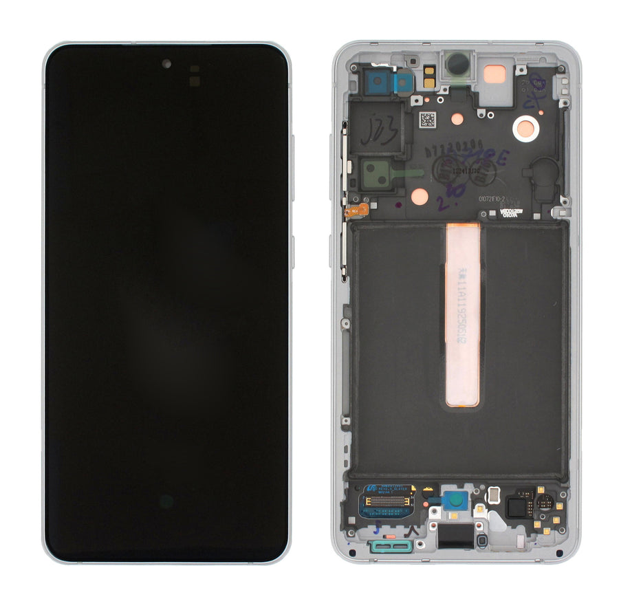 Samsung Galaxy S21 FE (SM-G990F) Complete LCD with Frame in White — Service Pack (SVC) [GH82-26420B]