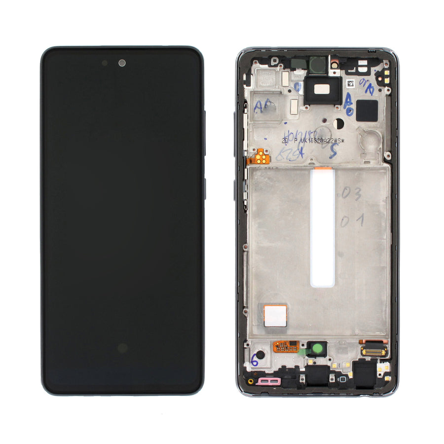 Samsung Galaxy A52s (SM-A528B) Complete LCD with Frame in Black — Service Pack (SVC) [GH82-26863A]