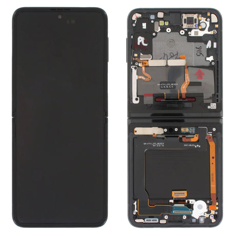 Samsung Galaxy FLIP 3 MAIN (SM-F711) Complete LCD with Frame in Black — Service Pack (SVC) [GH82-27243A]
