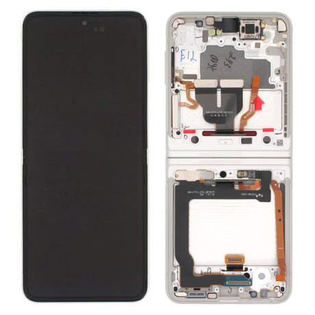 Samsung Galaxy FLIP 3 MAIN (SM-F711) Complete LCD with Frame in Cream — Service Pack (SVC) [GH82-27243B]