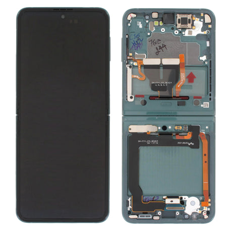 Samsung Galaxy FLIP 3 MAIN (SM-F711) Complete LCD with Frame in Green — Service Pack (SVC) [GH82-27243C]