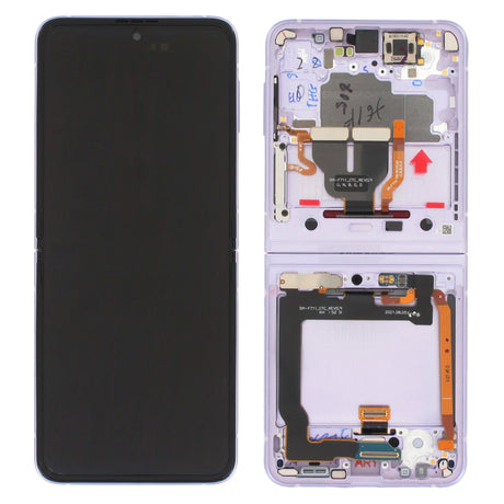 Samsung Galaxy FLIP 3 MAIN (SM-F711) Complete LCD with Frame in Lavender — Service Pack (SVC) [GH82-27243D]