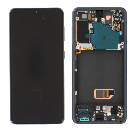 Samsung Galaxy S21 (SM-G991B) Complete LCD with Frame in Gray — Service Pack (SVC) [GH82-27255A]