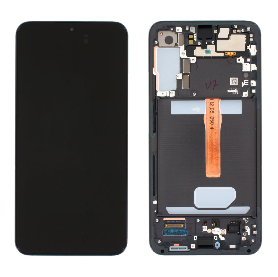 Samsung Galaxy S22 PLUS (SM-S906B) Complete LCD with Frame in Black — Service Pack (SVC) [GH82-27500A]