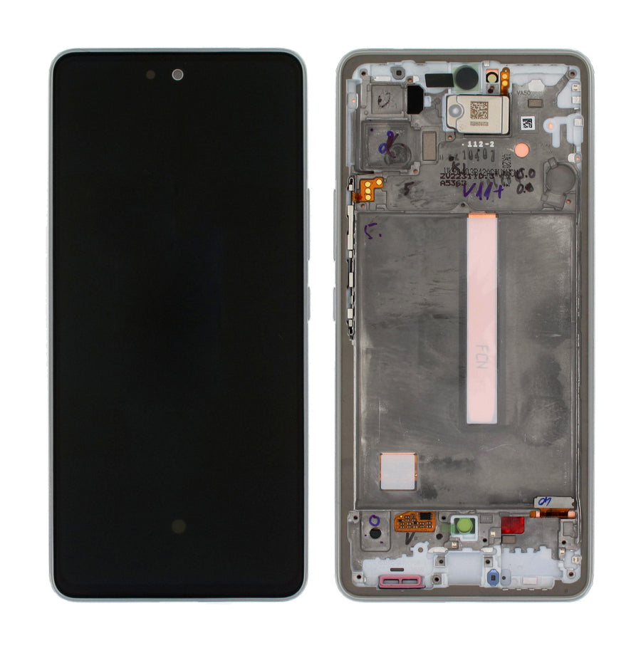 Samsung Galaxy A53 (SM-A536B) Complete LCD with Frame in White — Service Pack (SVC) [GH82-28025B]