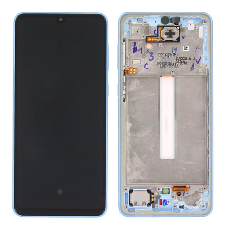 Samsung Galaxy A33 (SM-A336B) Complete LCD with Frame in Blue — Service Pack (SVC) [GH82-28144C]