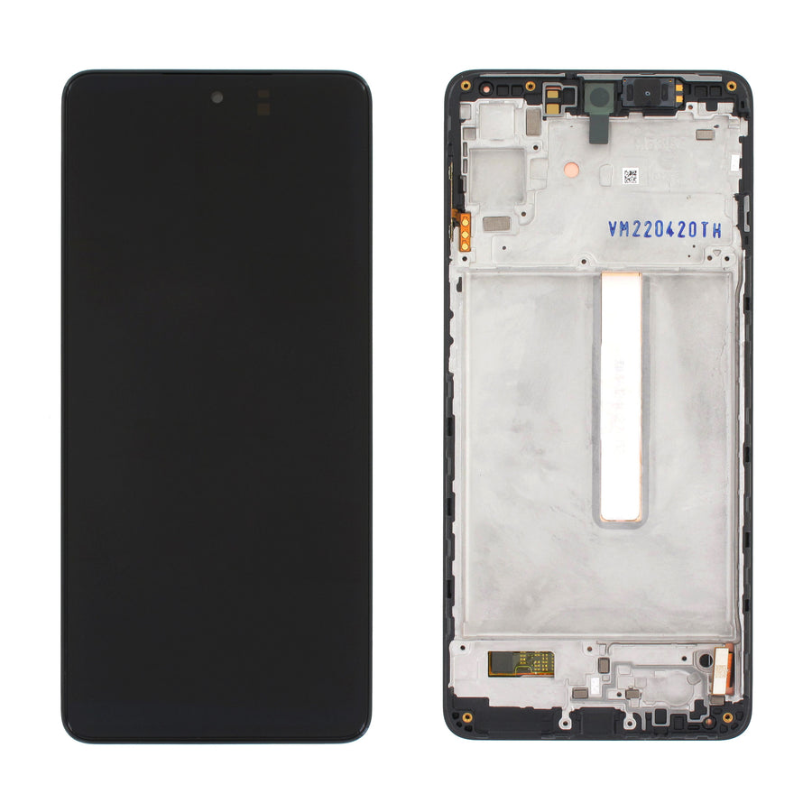 Samsung Galaxy M53 5G (SM-M536) Complete LCD with Frame in Black — Service Pack (SVC) [GH82-28812A]