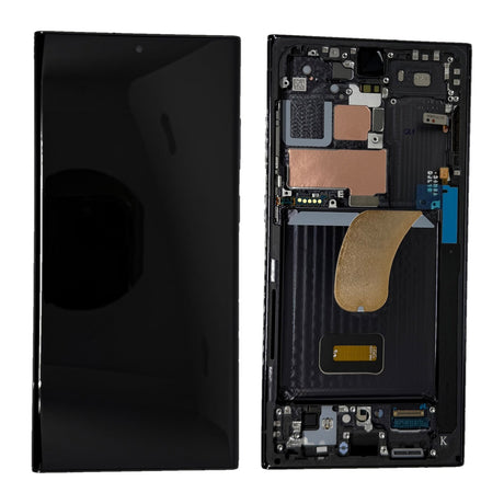 Samsung Galaxy S23 ULTRA (SM-S918B) Complete LCD with Frame in Black — Service Pack (SVC) [GH82-30465A-SVC]