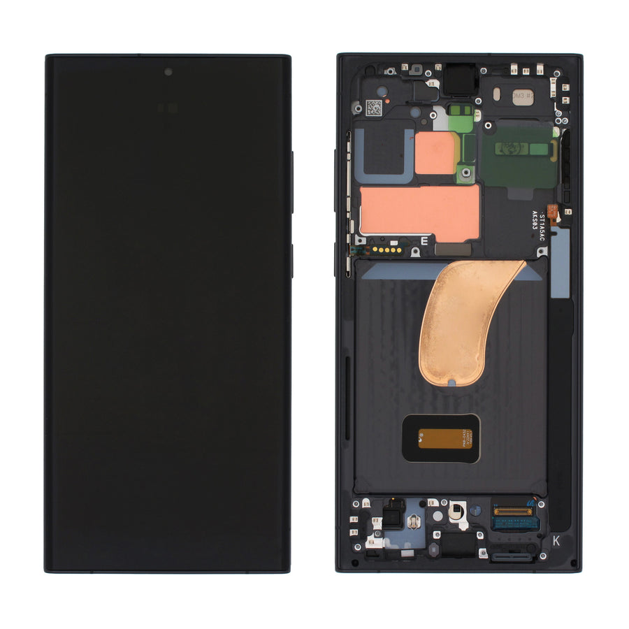 Samsung Galaxy S23 ULTRA (SM-S918B) Complete LCD with Frame in Black — Genuine PreAssembled (GPA) [GH82-30465A]