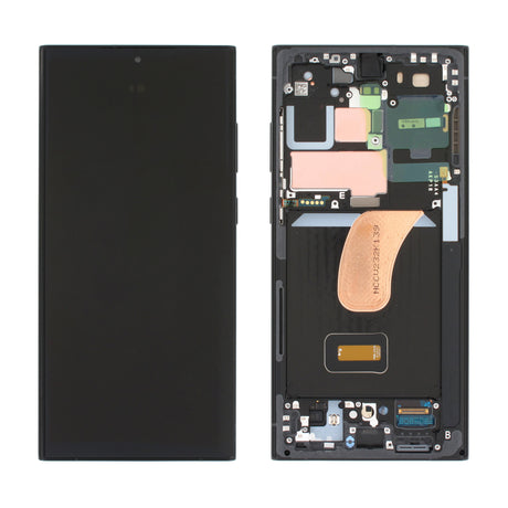 Samsung Galaxy S23 ULTRA (SM-S918B) Complete LCD with Frame in Grey/Red — Genuine PreAssembled (GPA) [GH82-30465E]