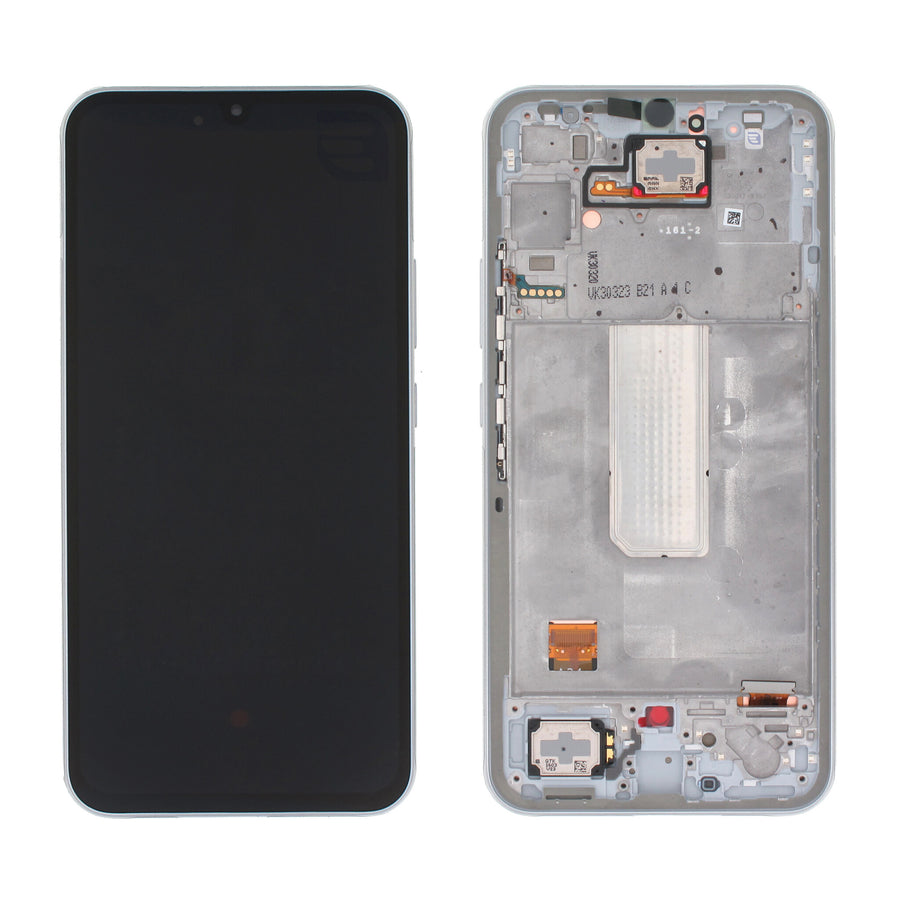 Samsung Galaxy A34 (SM-A346B) Complete LCD with Frame in Silver — Service Pack (SVC) [GH82-31201B]