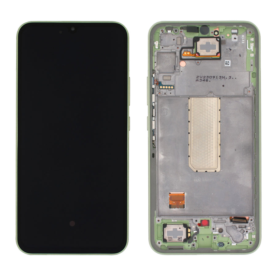 Samsung Galaxy A34 (SM-A346B) Complete LCD with Frame in Green — Service Pack (SVC) [GH82-31201C]