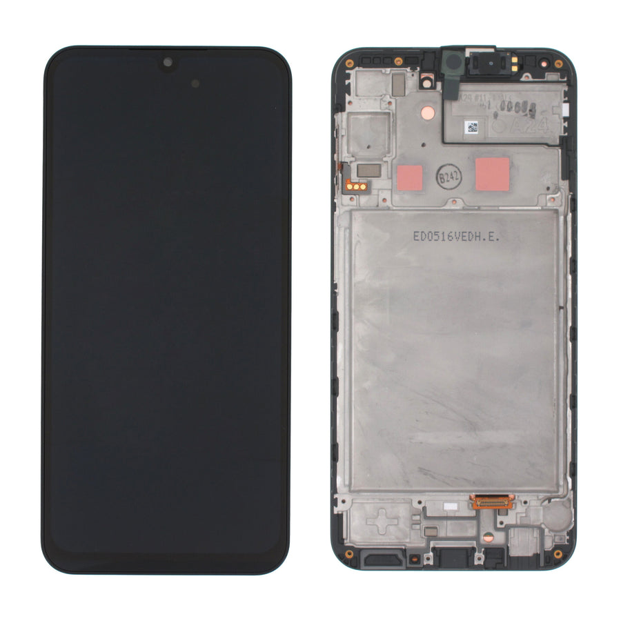 Samsung Galaxy A24 4G (SM-A245F) Complete LCD with Frame in Black — Service Pack (SVC) [GH82-31241A]