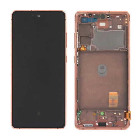 Samsung Galaxy S20 FE 5G (SM-G781F) Complete LCD with Frame in Orange — Service Pack (SVC) [GH82-31321F]