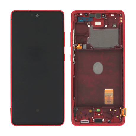 Samsung Galaxy S20 FE 4G (SM-G780F) Complete LCD with Frame in Red — Service Pack (SVC) [GH82-31329E]