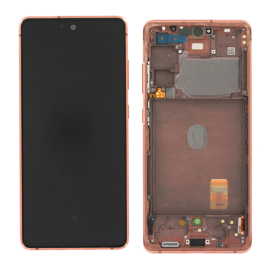Samsung Galaxy S20 FE 4G (SM-G780F) Complete LCD with Frame in Orange — Service Pack (SVC) [GH82-31329F]