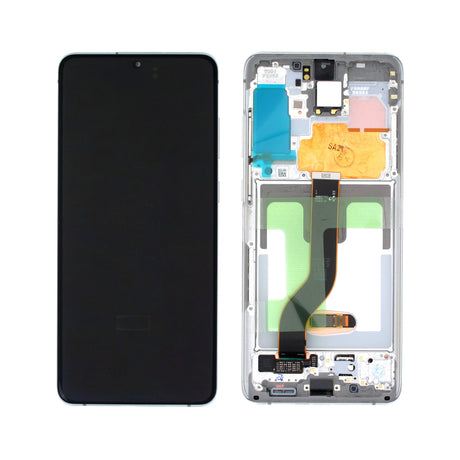 Samsung Galaxy S20 PLUS (SM-G986B) Complete LCD with Frame in White — Service Pack (SVC) [GH82-31442B]