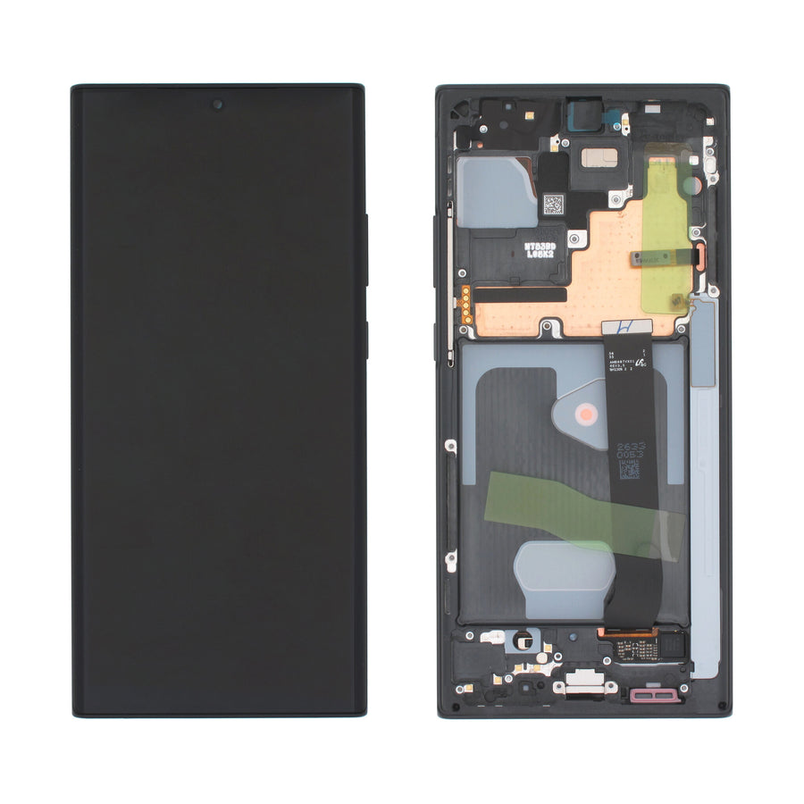 Samsung Galaxy NOTE 20 ULTRA 5G (SM-N986B) Complete LCD with Frame in Black — Service Pack (SVC) [GH82-31453A]
