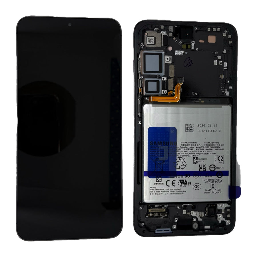 Samsung Galaxy S24 PLUS (SM-S926B) Complete LCD with Frame in Black — Service Pack (SVC) [GH82-33412A-KIT]