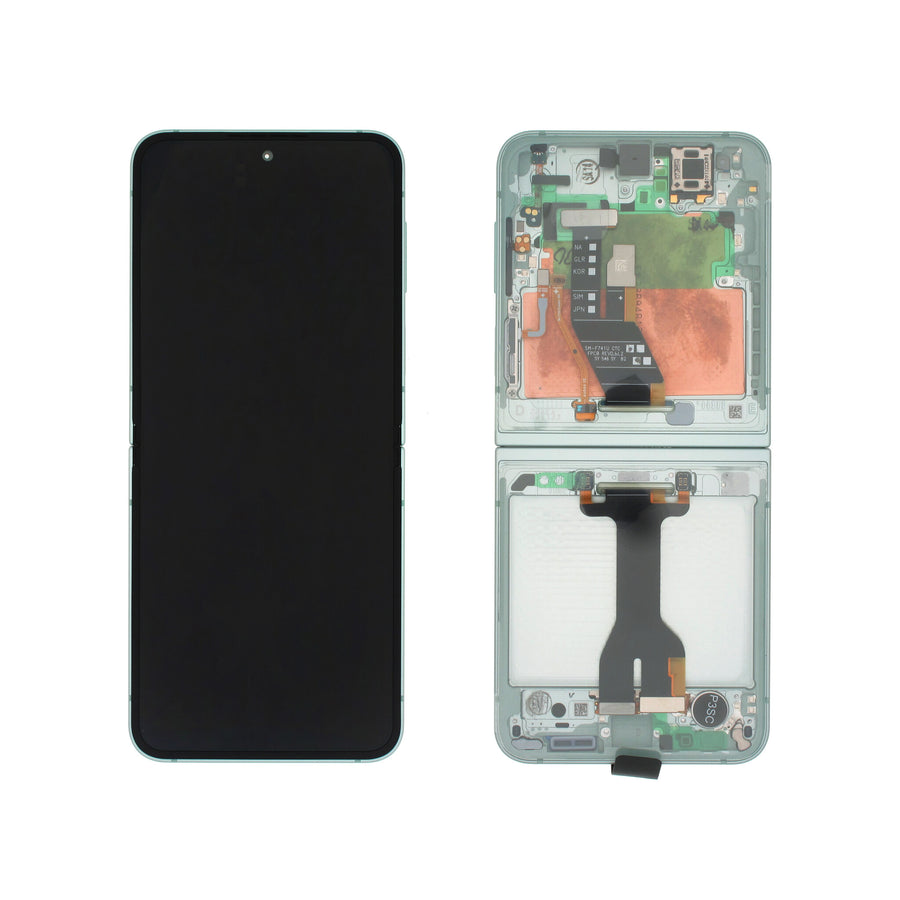 Samsung Galaxy FLIP 6 MAIN (SM-F741B) Complete LCD with Frame in L.Green — Service Pack (SVC) [GH82-35014D]