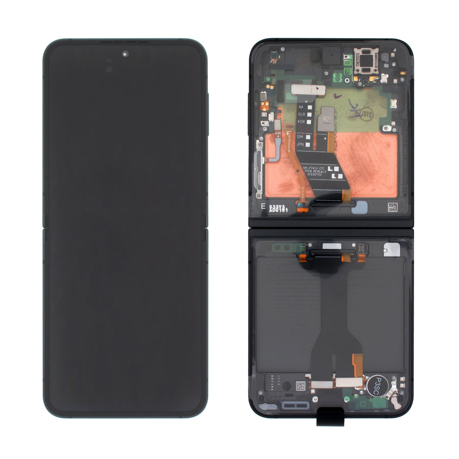 Samsung Galaxy FLIP 6 MAIN (SM-F741B) Complete LCD with Frame in Black — Service Pack (SVC) [GH82-35014E]