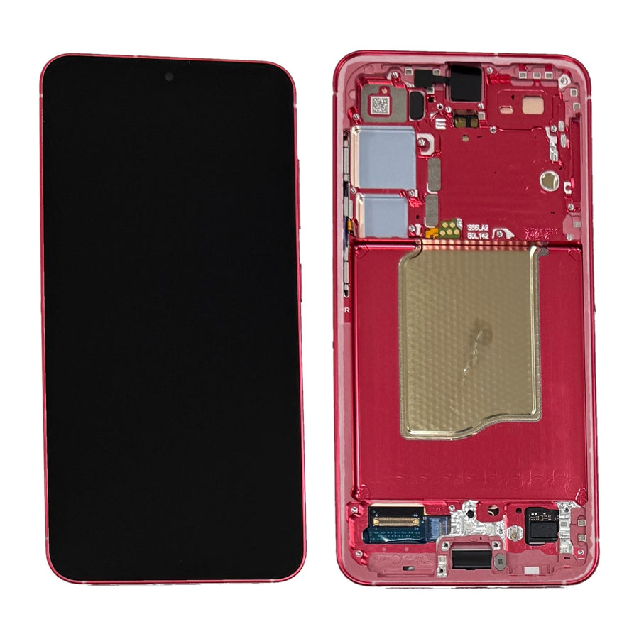 Samsung Galaxy S25 (SM-S931B) Complete LCD with Frame in Red — Genuine PreAssembled (GPA) [GH82-36329G]