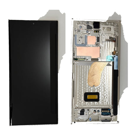 Samsung Galaxy S23 ULTRA (SM-S918B) Complete LCD with Frame in Beige/White — PreAssembled (PA) [GH96-15833B]
