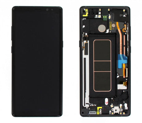 Samsung Galaxy NOTE 8 (SM-N950F) Complete LCD with Frame in Black — Service Pack (SVC) [GH97-21066A]